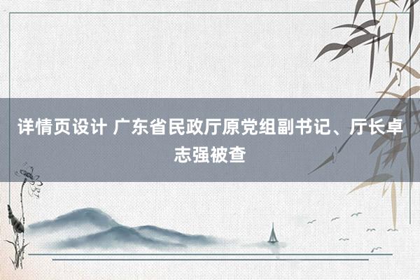 详情页设计 广东省民政厅原党组副书记、厅长卓志强被查