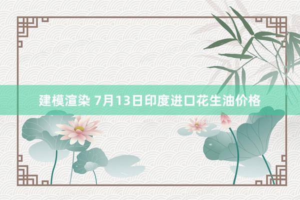 建模渲染 7月13日印度进口花生油价格