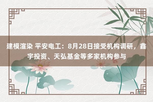 建模渲染 平安电工：8月28日接受机构调研，鑫宇投资、天弘基金等多家机构参与