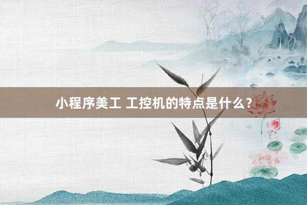 小程序美工 工控机的特点是什么？