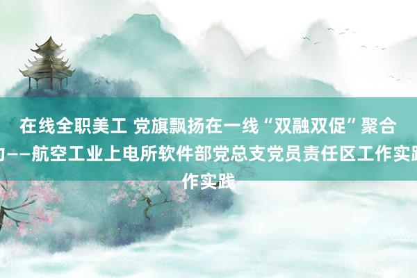 在线全职美工 党旗飘扬在一线“双融双促”聚合力——航空工业上电所软件部党总支党员责任区工作实践